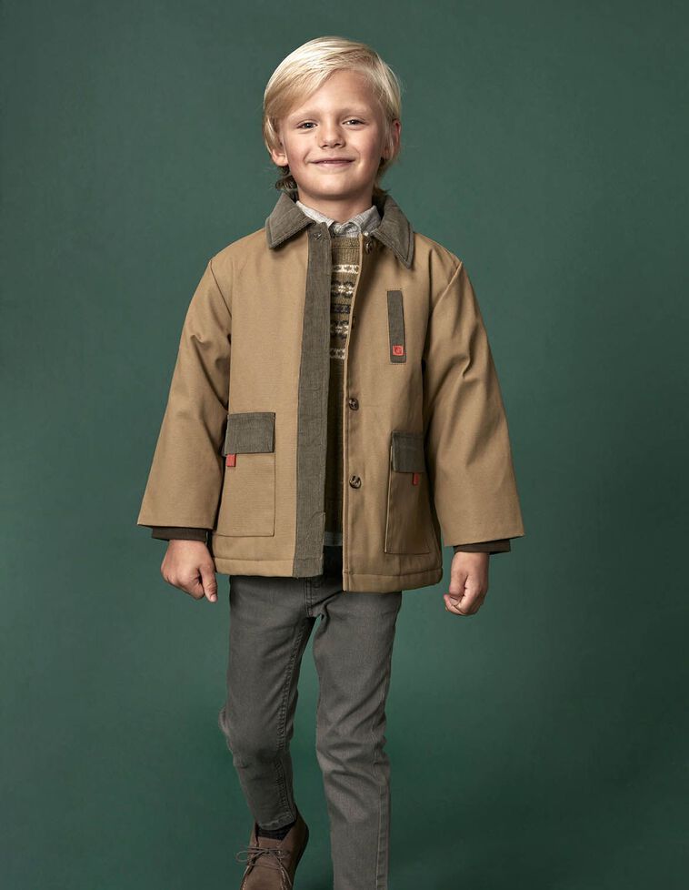 Manteau ciré camel