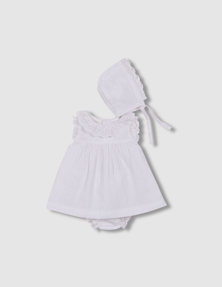 Set vestito con fiocco color bianco 