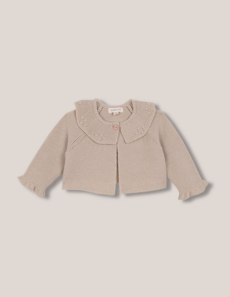 Veste col volant marron