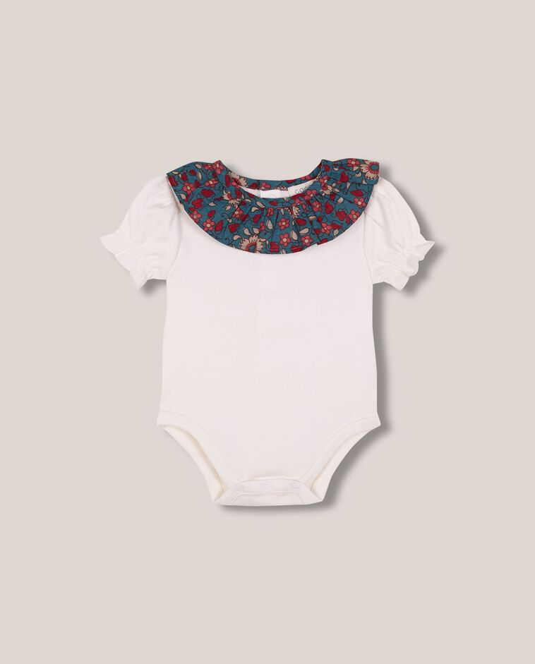 Body com decote estampado azul