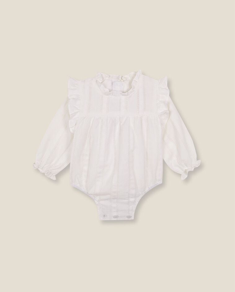 Body branco tipo camisa rec&eacute;m nascido