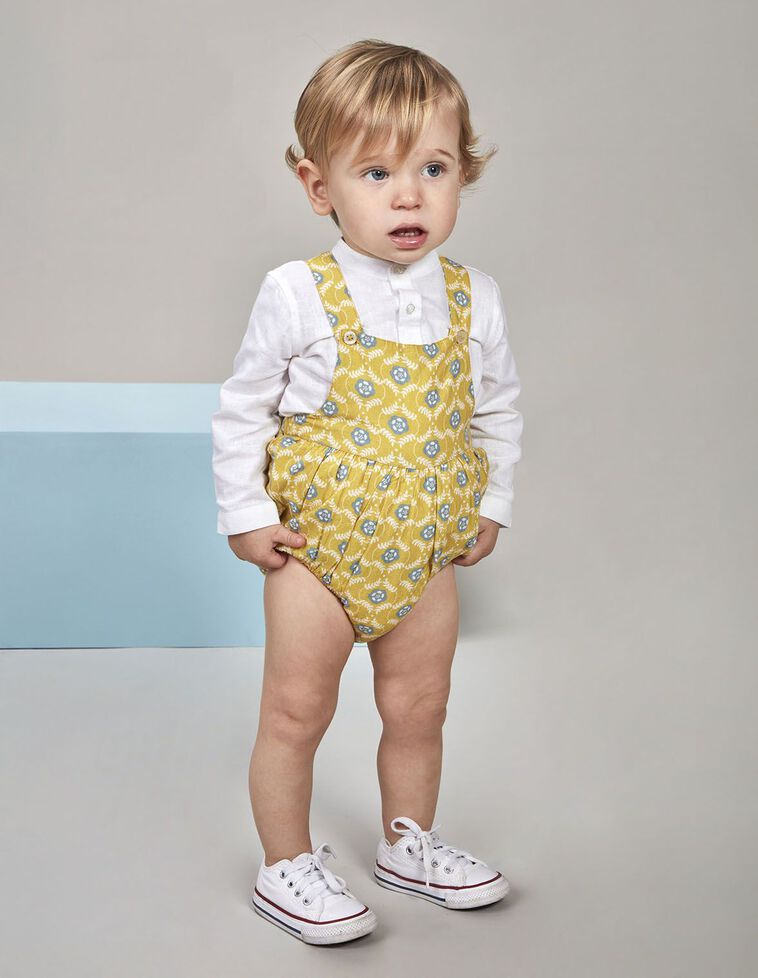 Salopette bloomers imprimée verte