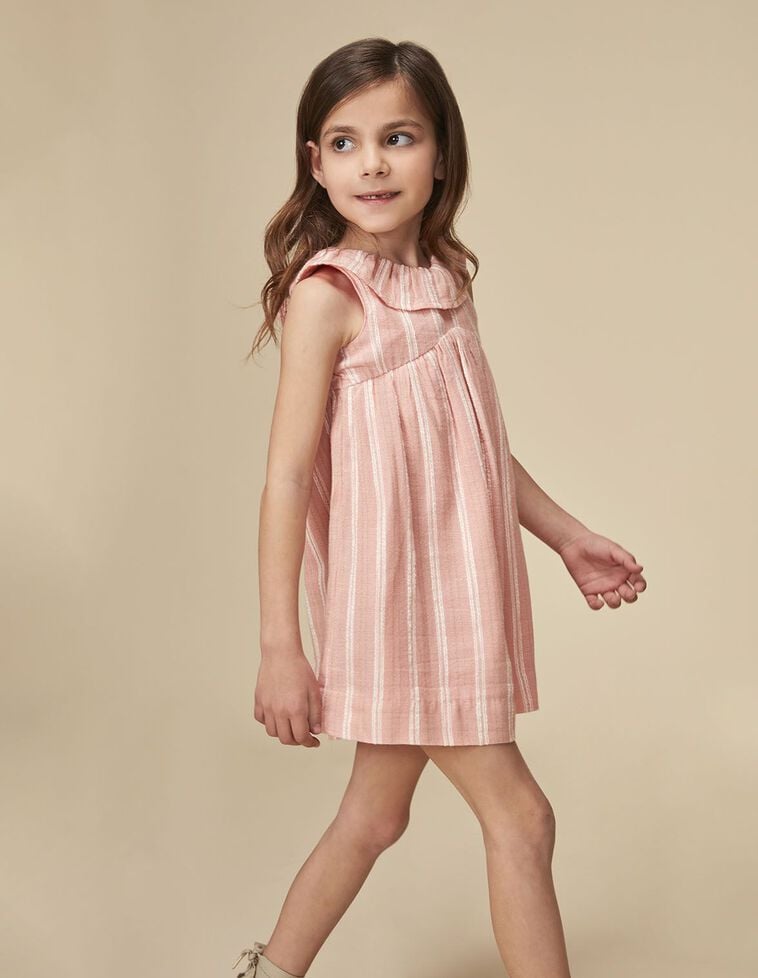Robe en dobby rose