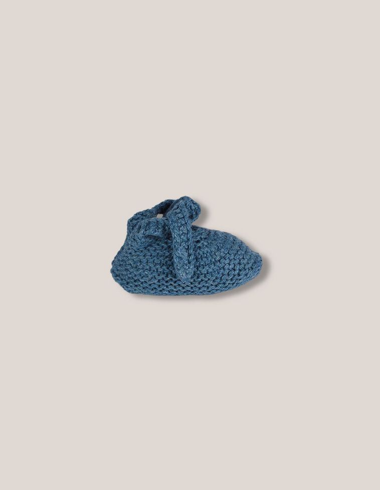 Chaussons en tricot bleu