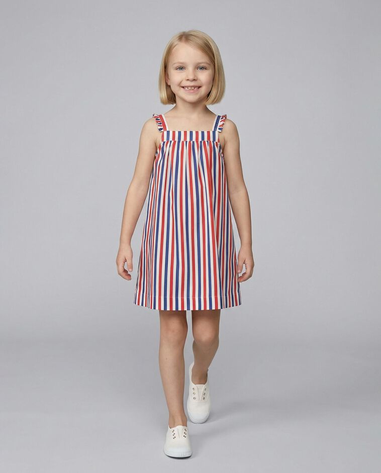 Gestreiftes Kleid in Wei&szlig;