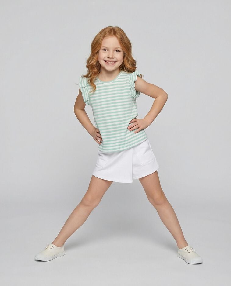 T-shirt de riscas verde