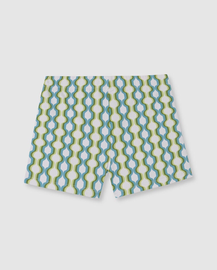 Maillot de bain imprim&eacute; g&eacute;om&eacute;trique bleu-vert