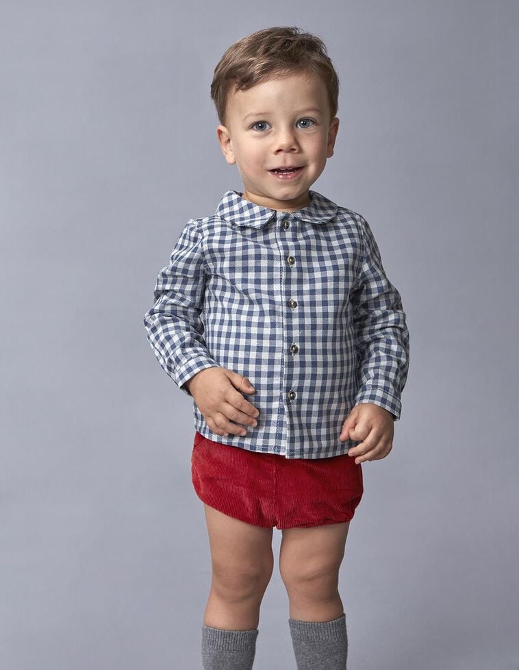 Pantalon bouffant en velours côtelé rouge