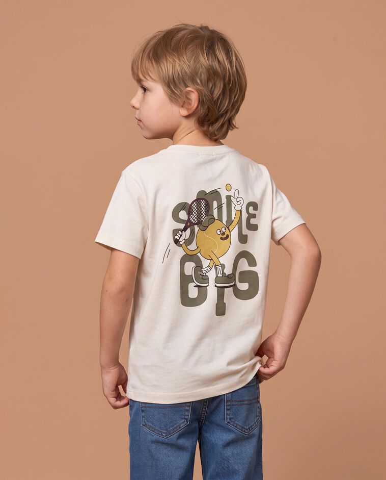 T-shirt blanc avec imprim&eacute; gar&ccedil;on