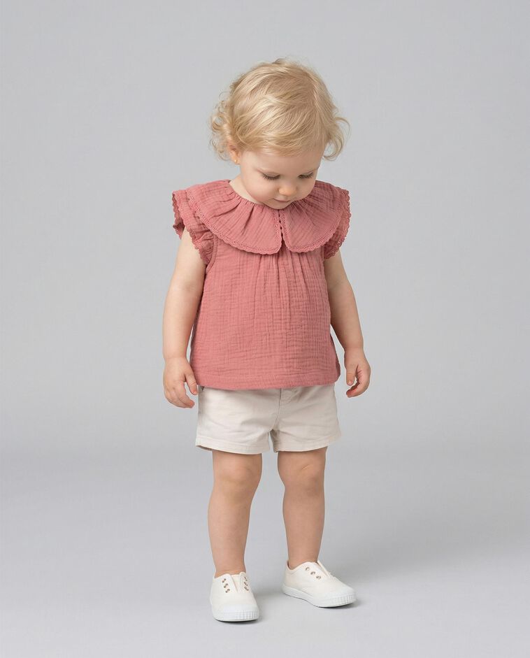 Blusa com malha de rede rosa