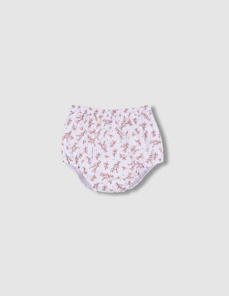 Bloomer con foglioline stampate color bianco