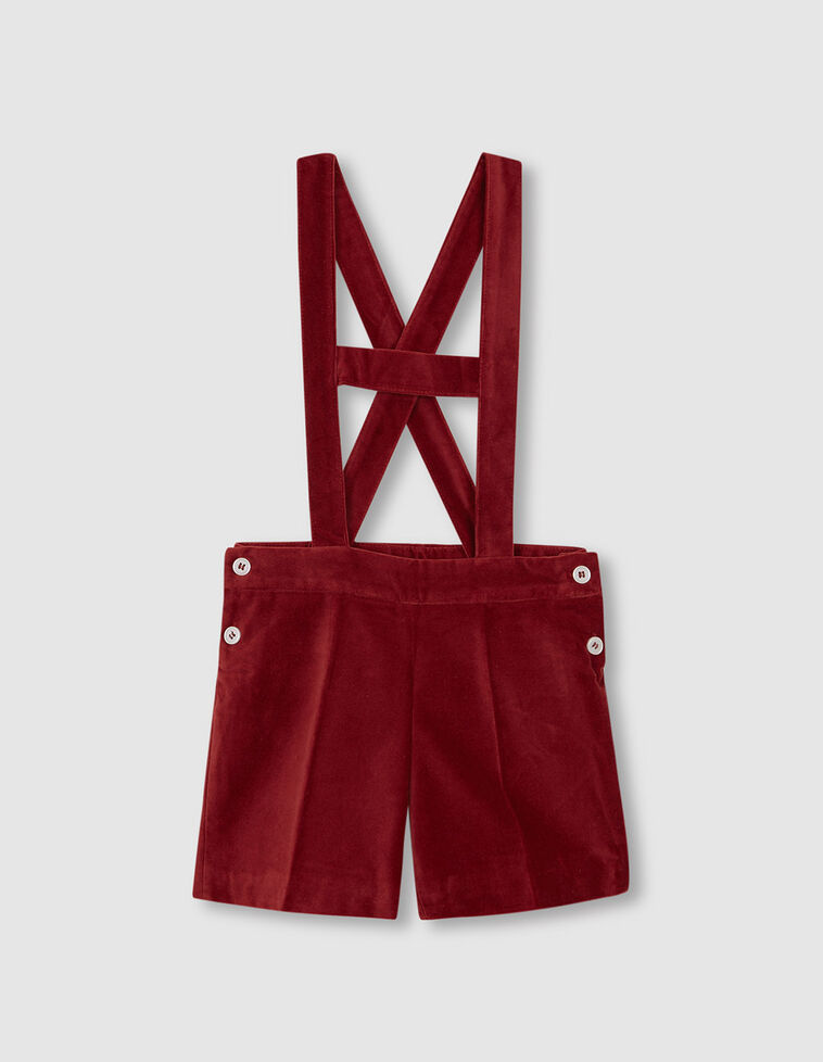 Short en velours bordeaux