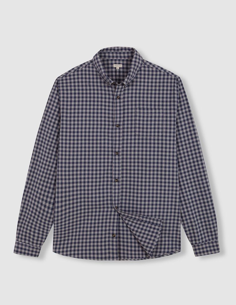 Chemise à carreaux vichy pour papa bleu