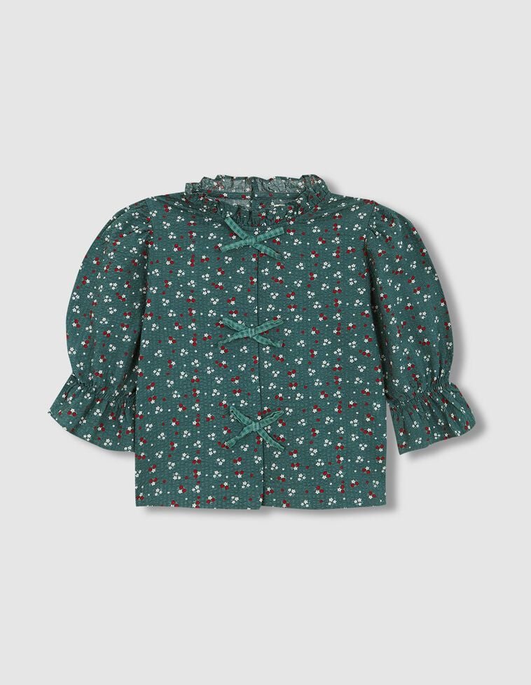 Blouse fleurie verte