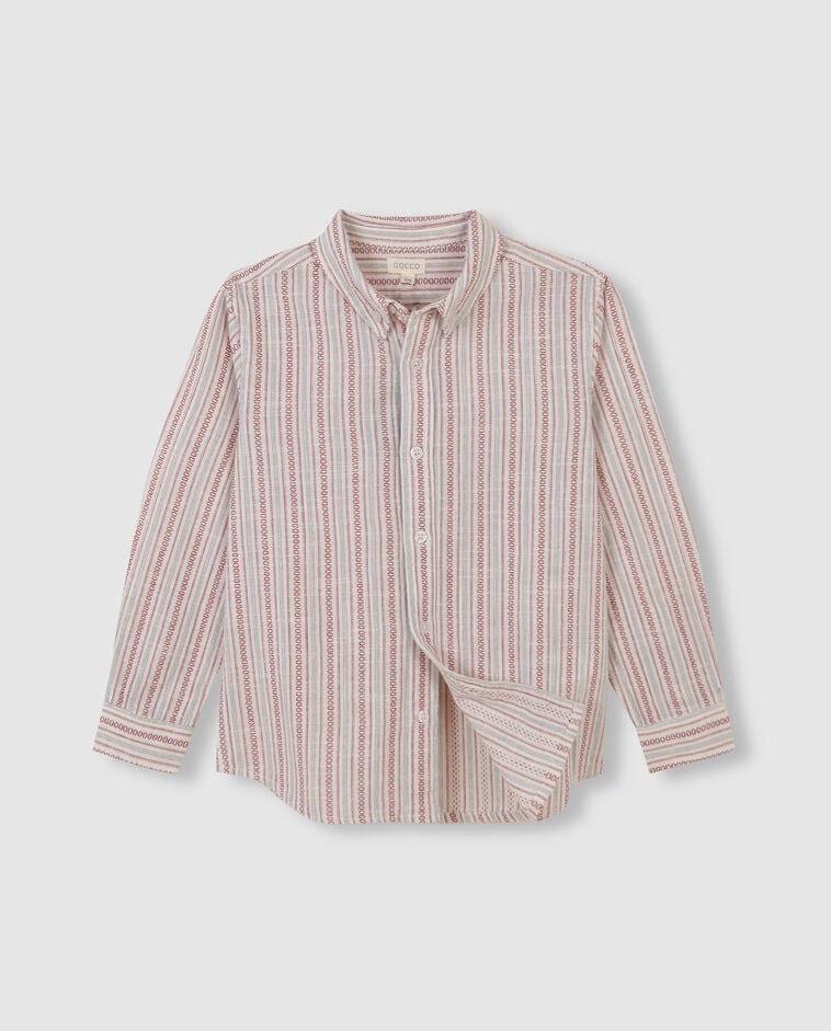 Chemise blanche &agrave; rayures gar&ccedil;on