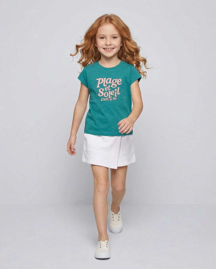 T-shirt vert &agrave; imprim&eacute; vert