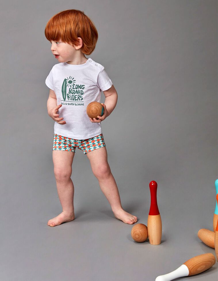 T-shirt com estampado de ondas  branca 