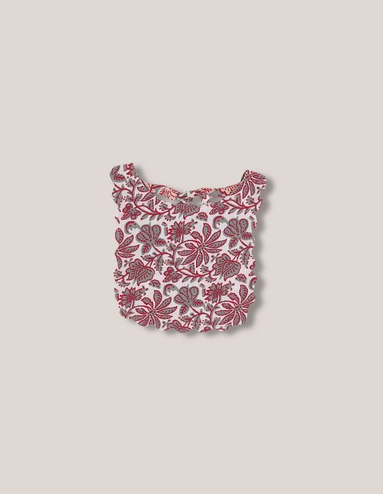 Babete estampado acolchoado reversível branco