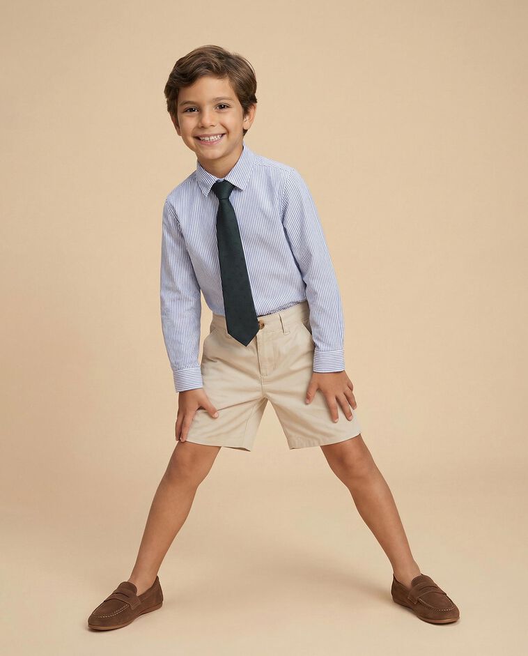 Pantaloni corti in twill pietra