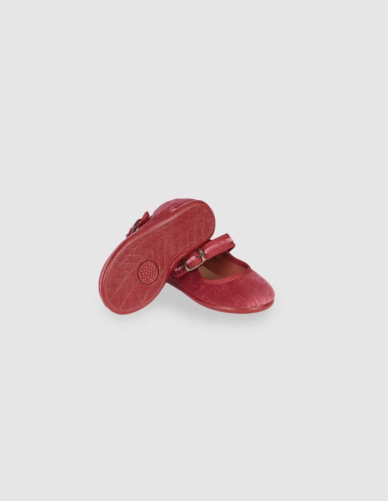 Ballerines en velours rose