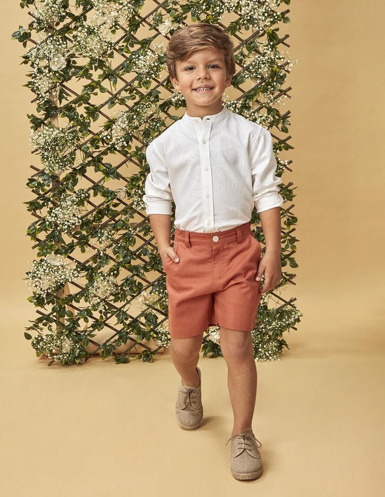 Chemise bakery en lin blanc