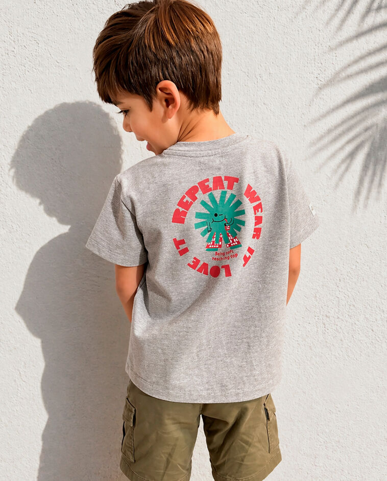 T-shirt &agrave; motif gris