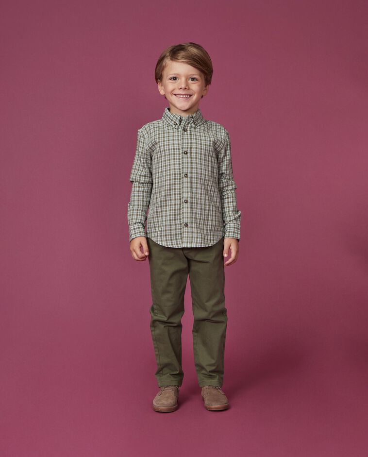 Chemise grise &agrave; carreaux gar&ccedil;on