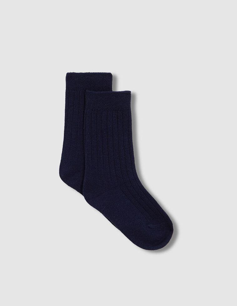 Blaue einfarbige Socken