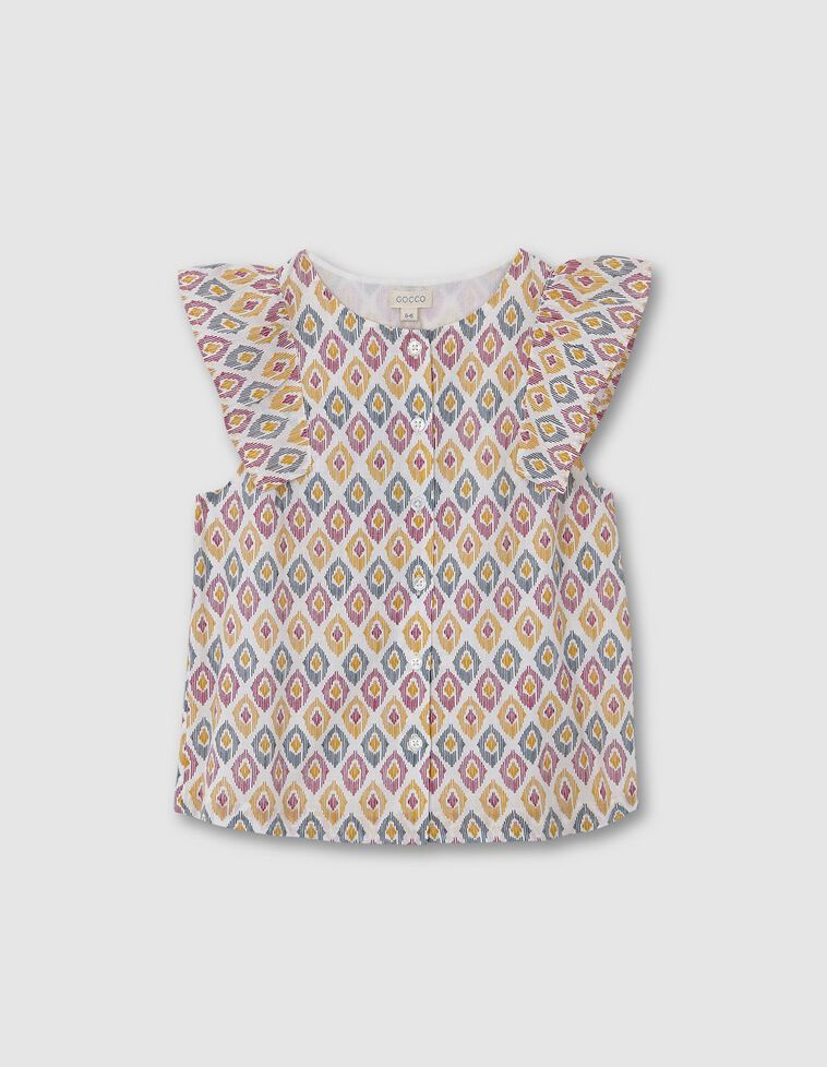 Blusa com estampado de ikat  púrpura clara