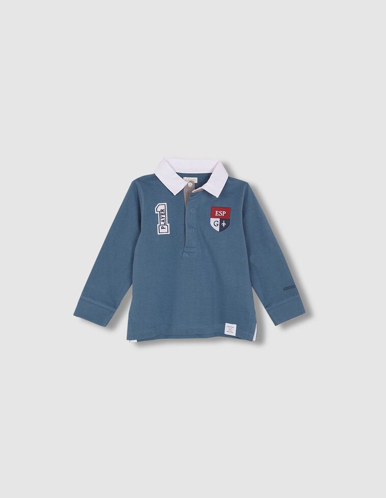 Polo player 1 bleu