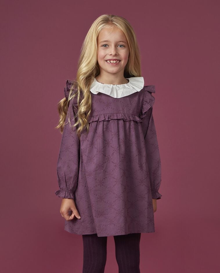 Vestido roxo openwork menina
