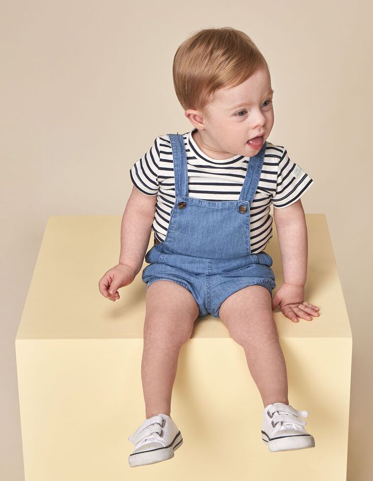 Salopette sarouel en jean bleu clair