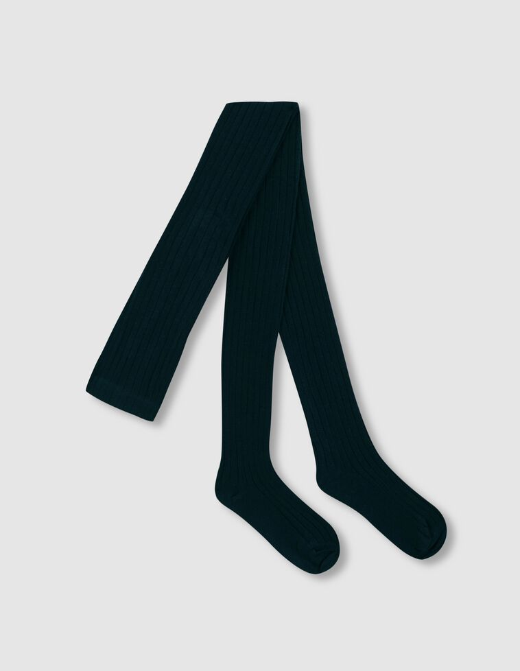 Collants basiques côtelés verts