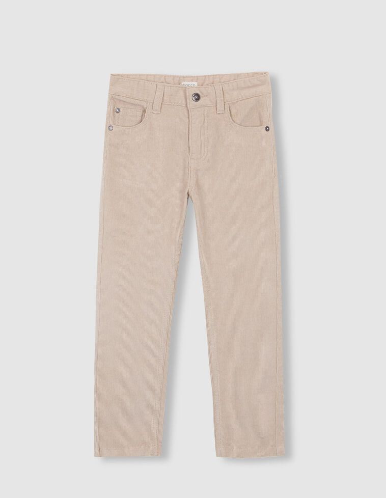 Calças com 5 bolsos em veludo cotelê cinza