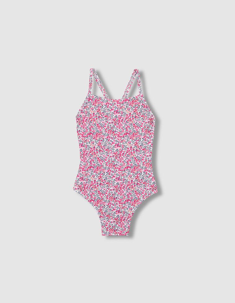 Costume da bagno con stampa floreale Liberty color rosa