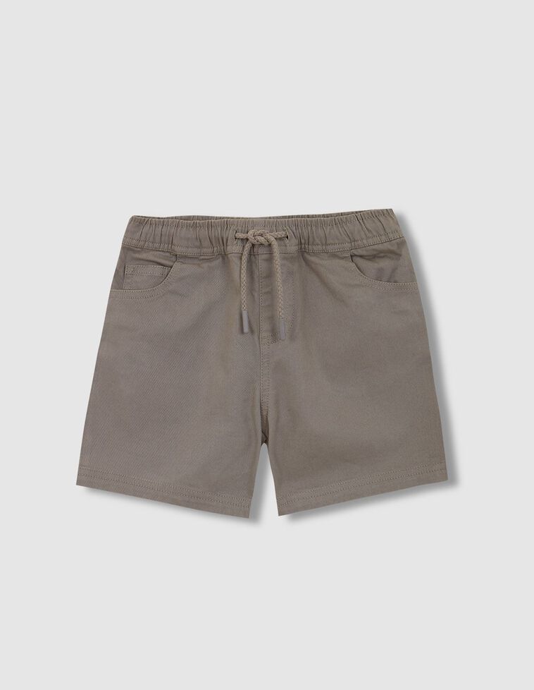 Pantalon avec ceinture élastique couleur pierre