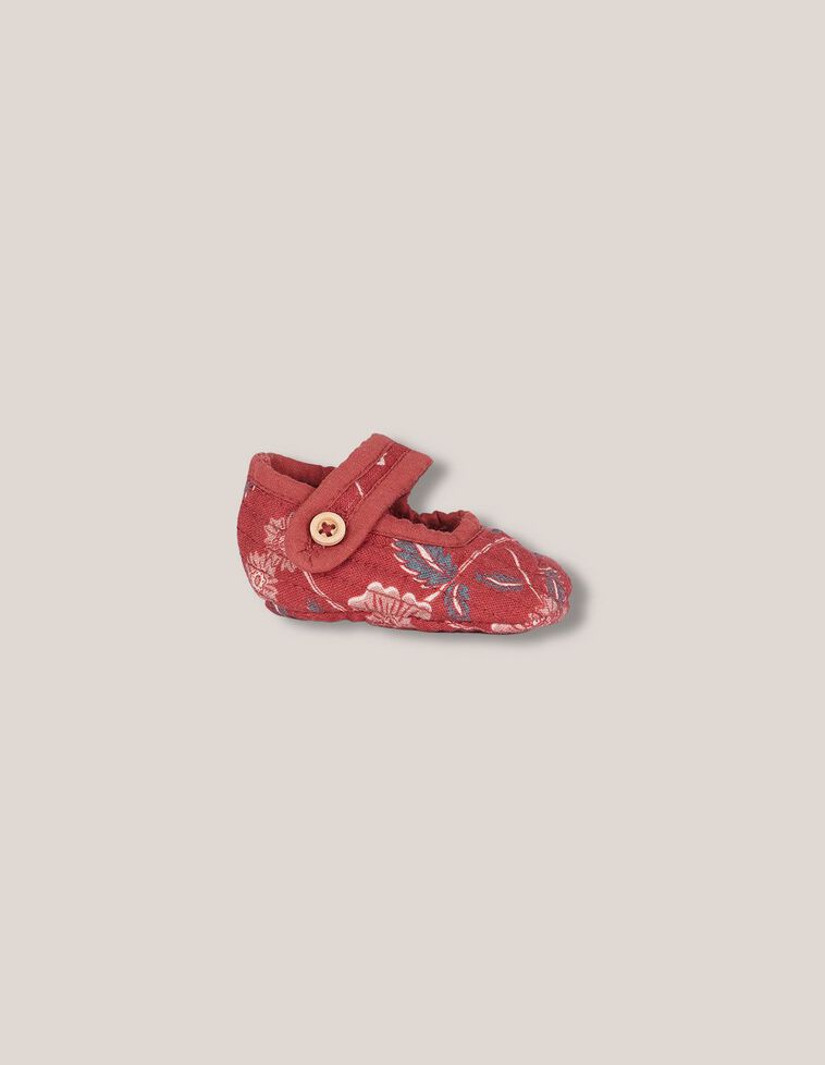 Chaussons en tissu imprimé grenat
