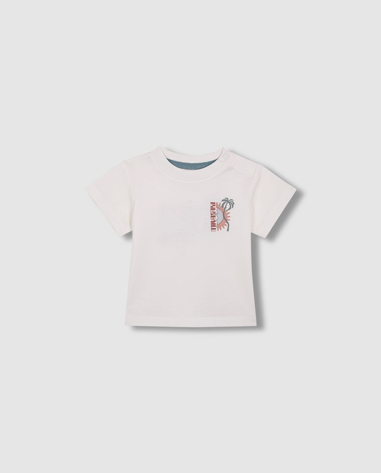 T-shirt imprim&eacute; surf blanc