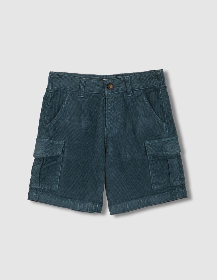 Shorts cargo de microveludo cinza