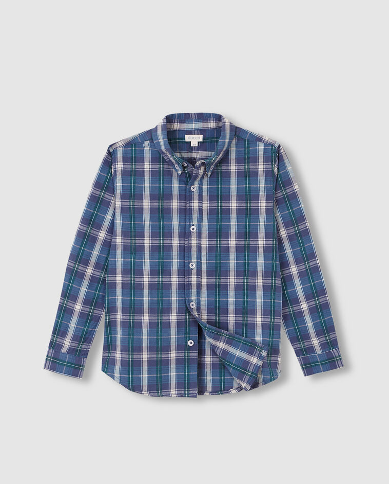 Chemise verte &agrave; carreaux gar&ccedil;on