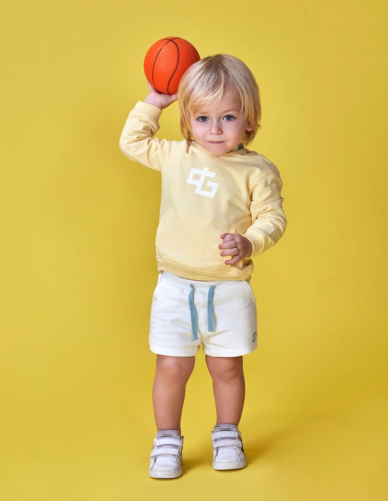 Sweat-shirt  amarela com estampado 