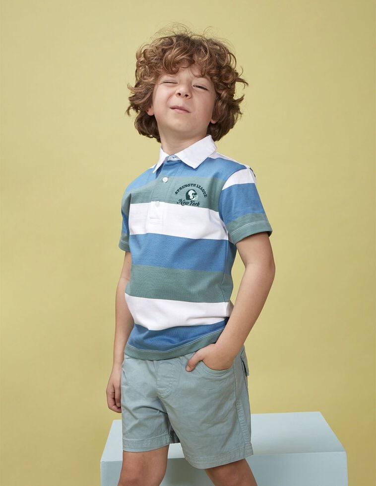 Polo rayé blanc