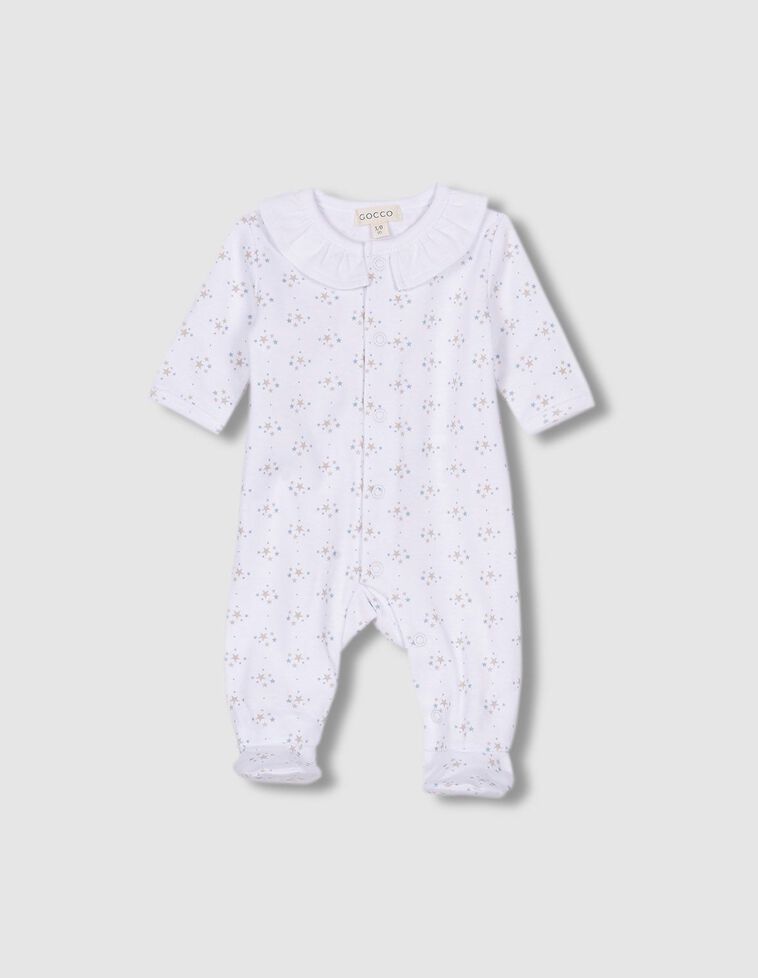 Pijama estampado com folho na gola  branca 