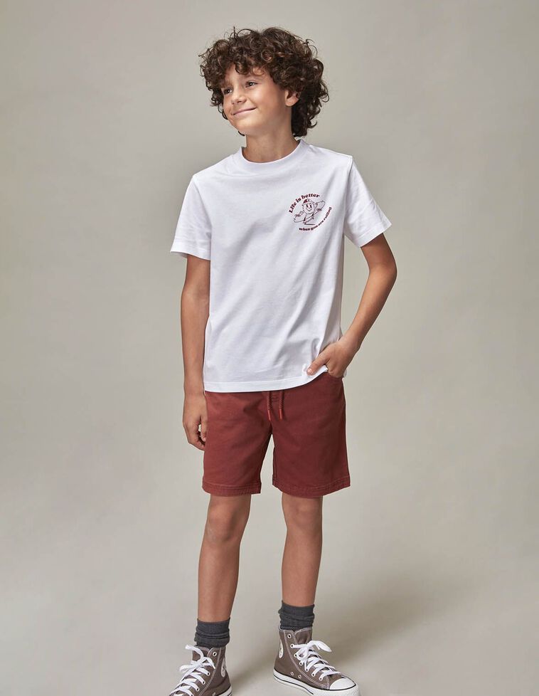 Pantalon rouge à ceinture élastique
