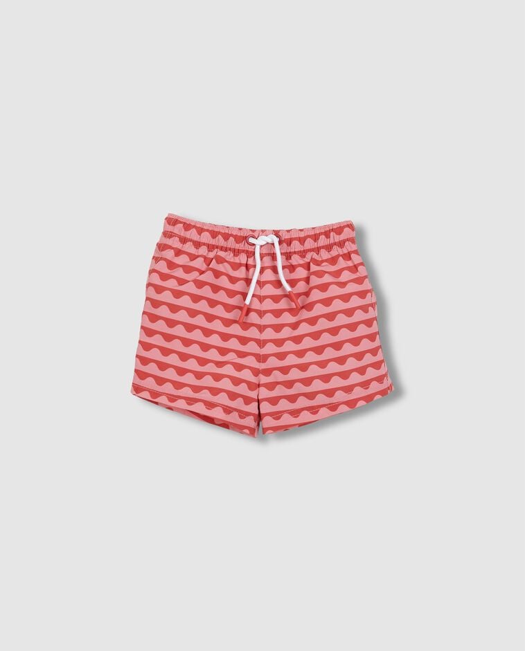 Maillot de bain imprim&eacute; vagues rose