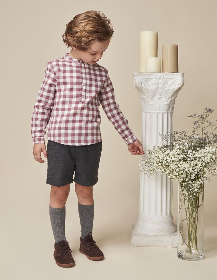 Pantaloncini in flanella grigio