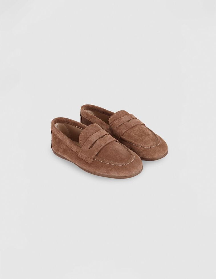 Mocassin en daim marron