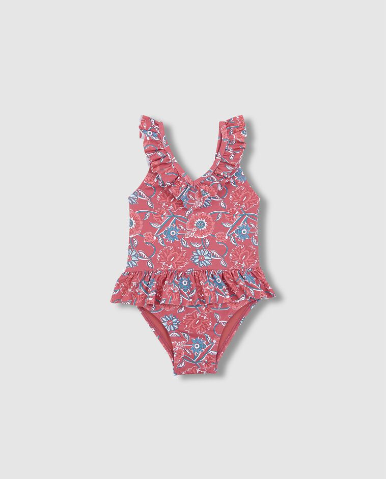 Maillot de bain imprim&eacute; fleurs rose