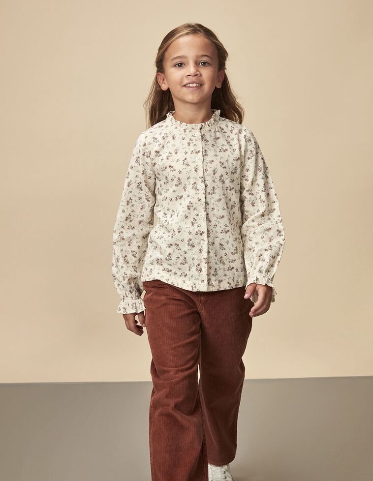 Blusa Estampado Florinhas Areia
