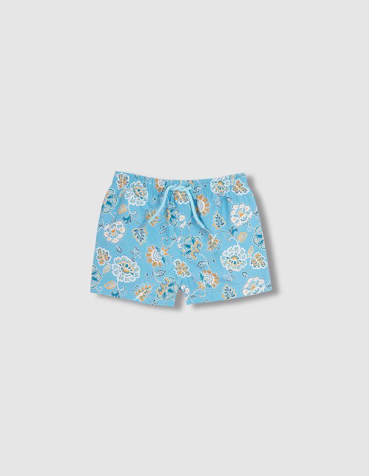 Maillot de bain imprimé fleuri bleu clair